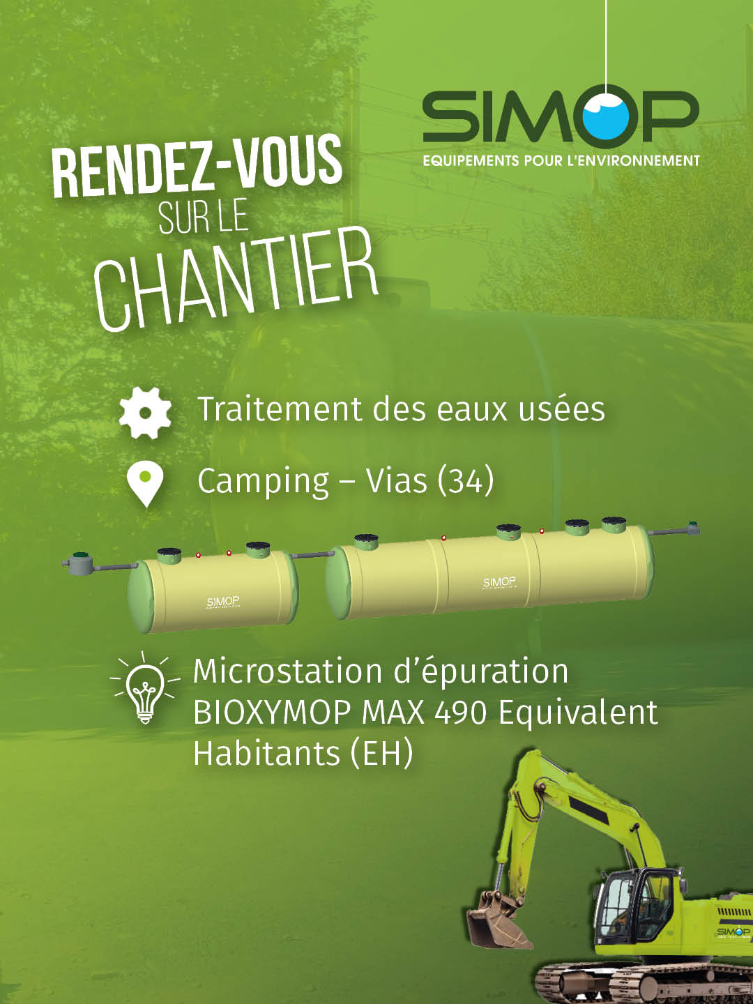 Assainissement d’un camping en Occitanie : installation d’une BIOXYMOP MAX 490 EH à Vias (Hérault)
